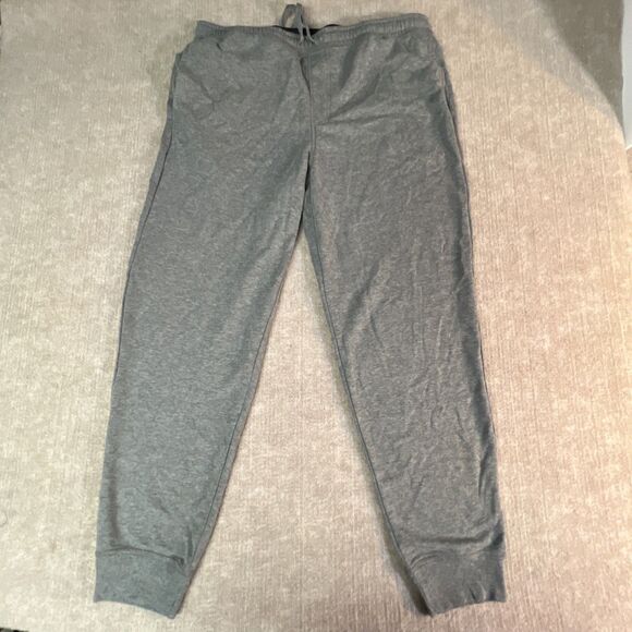 Eddie Bauer Lounge Men Gray Jogger Sweatpants Size XL Drawstring Waist Cuffed - Picture 1 of 7